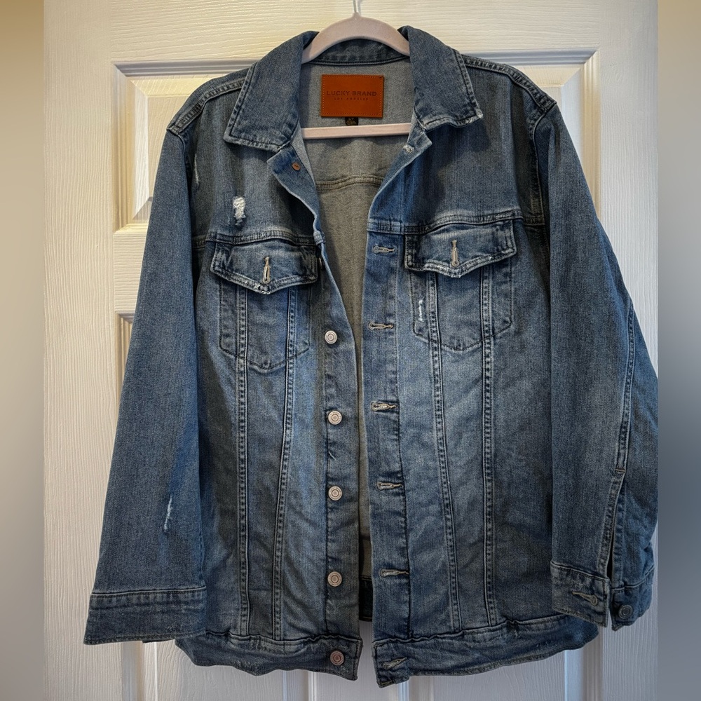 Lucky Brand Distressed Blue Jean Jacket